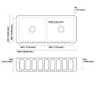 Кухонная мойка Kerasan Hannah Surrey 100 545101 Белая